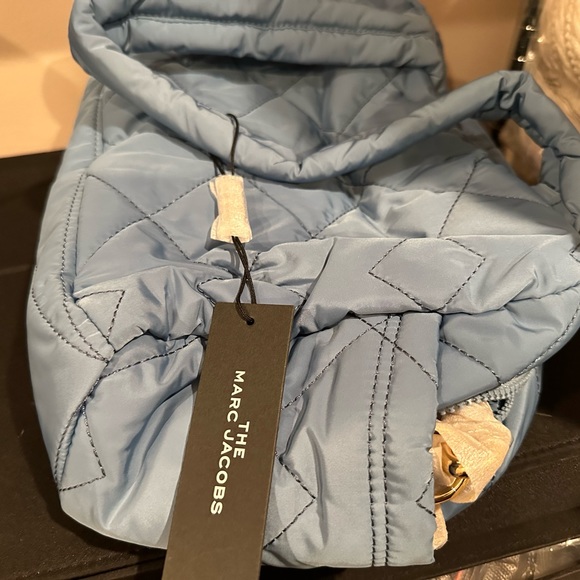 MARC JACOBS Quilted Nylon Crossbody Bag Gym Tote  Color Is like Skye Blue - Picture 4 of 9